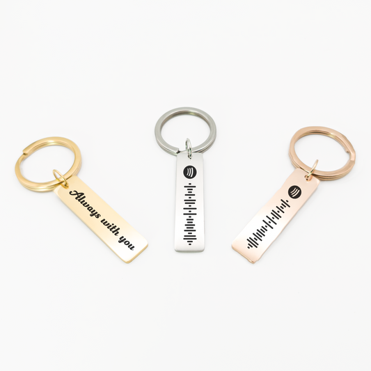 Chaveiro com Pingente QR Code Música Spotify Personalizado em Aço Inox Premium