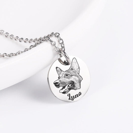 Colar com Pingente Redondo 15mm com Foto Personalizada em Aço Inox Premium - Milie