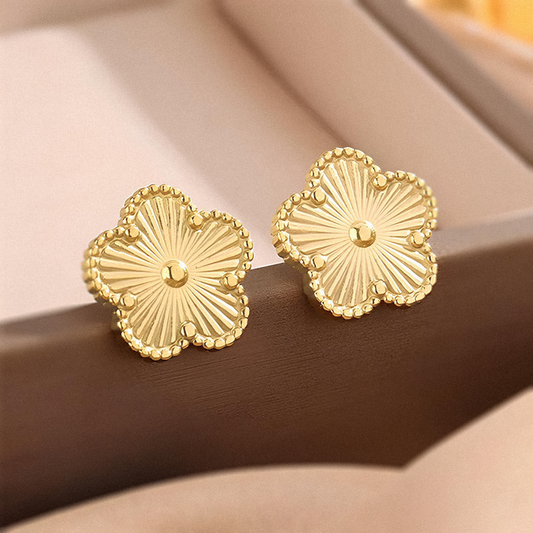 Brincos Trevo Shine em Ouro 18k