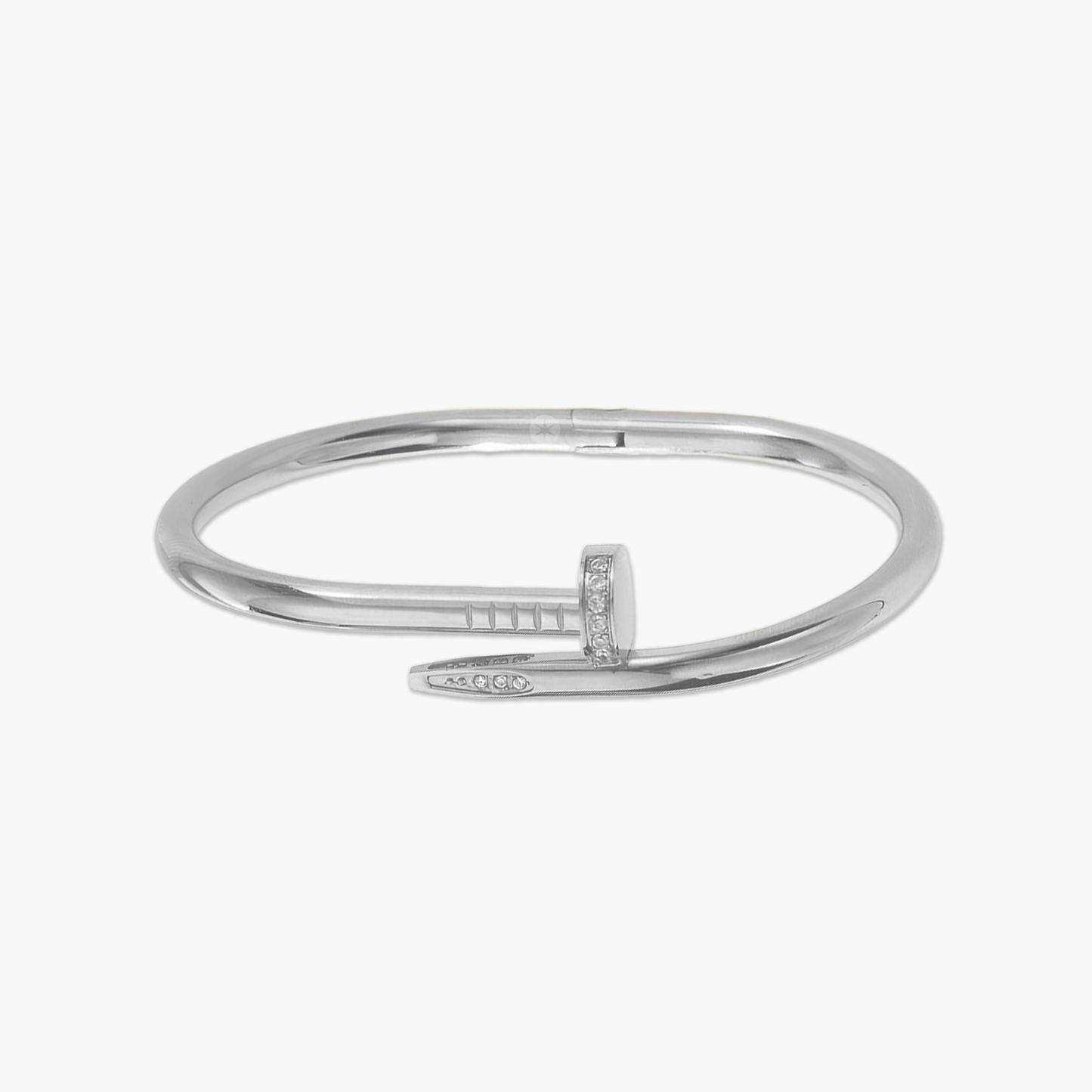 Bracelete Clavus Arc Formato de Prego em Ouro 18k ou Prata com Zircônias