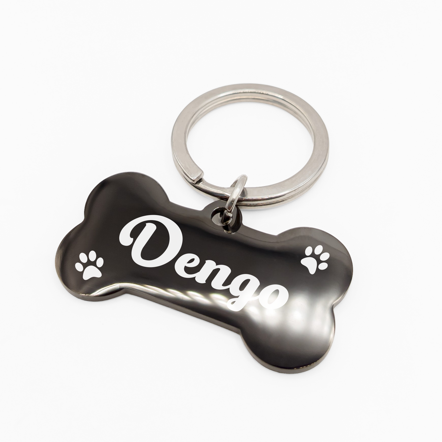 Tag de Identificação Pet Ossinho Personalizada Premium Inox