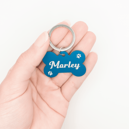 Tag de Identificação Pet Ossinho Personalizada Colors Alumínio - Milie