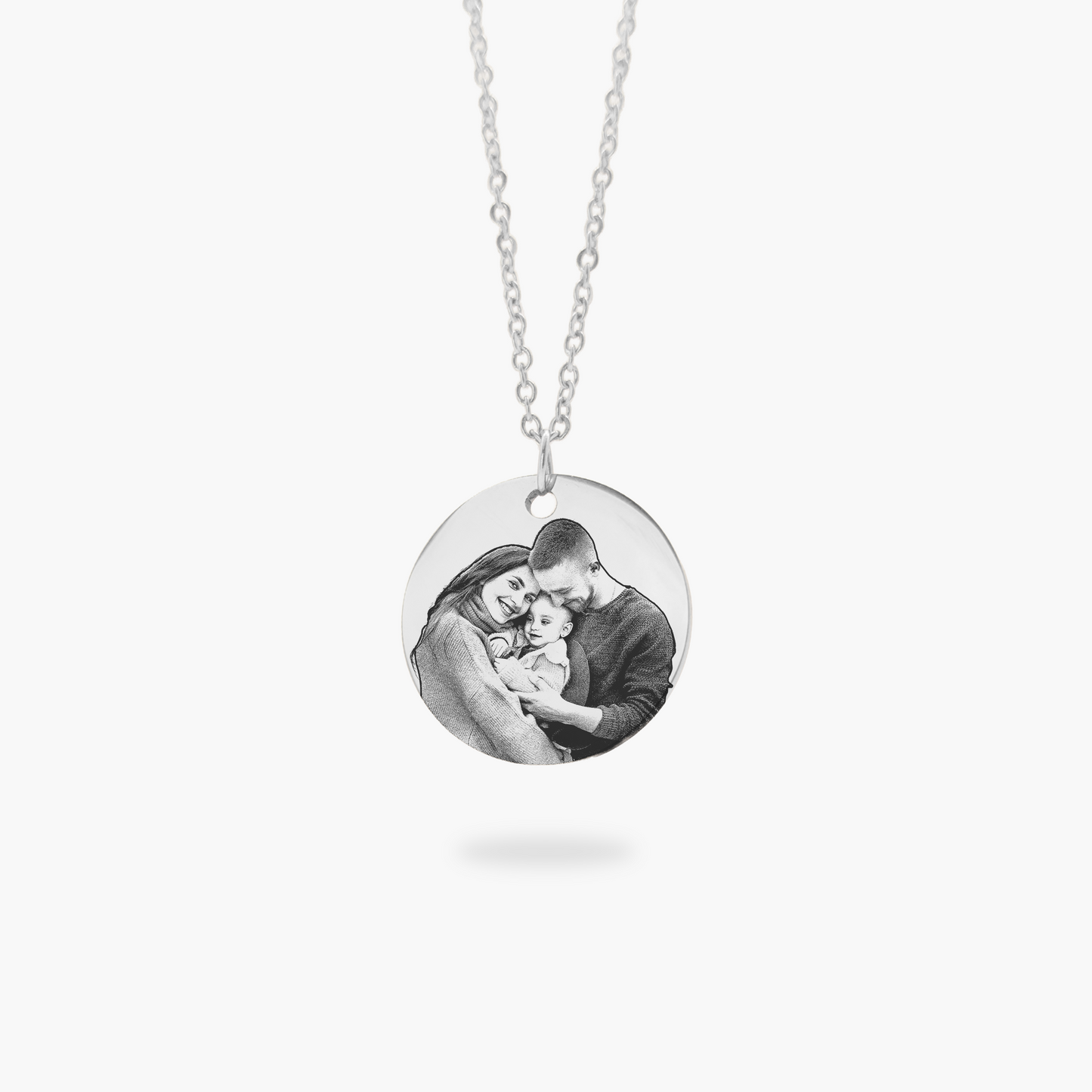 Colar com Pingente Redondo 20mm Personalizado em Aço Inox Premium