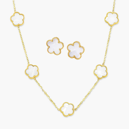 Conjunto Trevo Colors em Ouro 18k