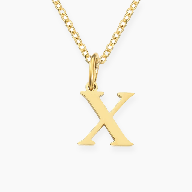 Colar com Pingente em Formato de Letra Personalizada em Aço Inox Premium