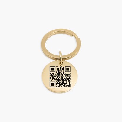 Chaveiro com Pingente 25mm QR Code Áudio Eternizado Personalizado em Aço Inox Premium