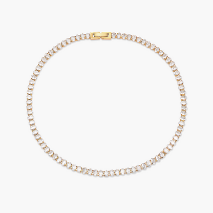 Colar Choker Riviera em Ouro 18k ou Prata Cravejado com Pedras de Zircônia