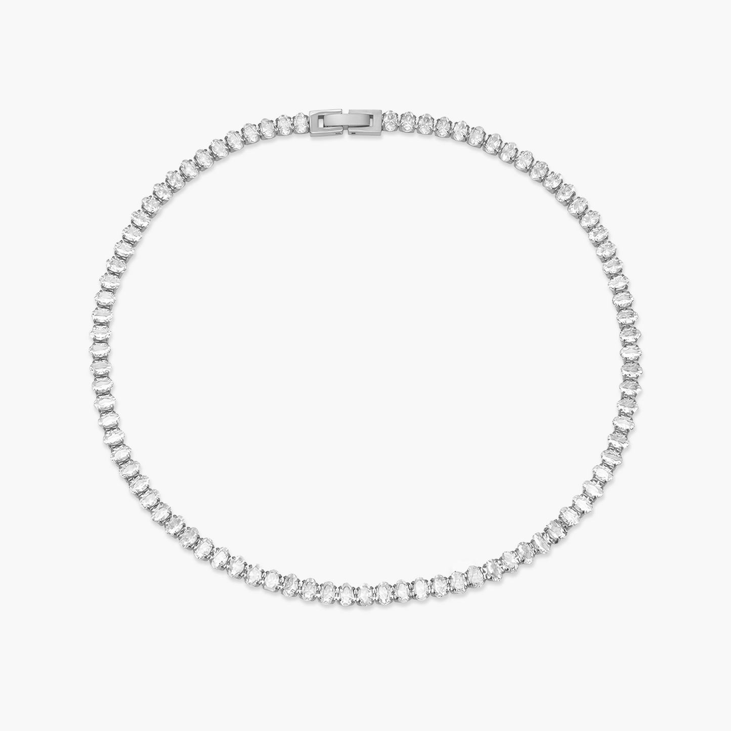 Colar Choker Riviera em Ouro 18k ou Prata Cravejado com Pedras de Zircônia