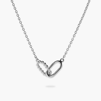Colar Duo Loop com Elos Entrelaçados em Ouro 18k ou Prata