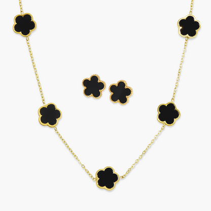 Conjunto Trevo Colors em Ouro 18k