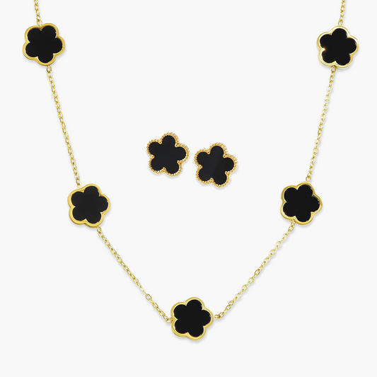 Conjunto Trevo Colors em Ouro 18k