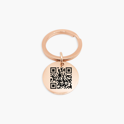 Chaveiro com Pingente 25mm QR Code Áudio Eternizado Personalizado em Aço Inox Premium
