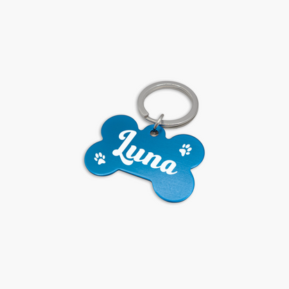 Tag de Identificação Pet Ossinho Personalizada Colors Alumínio