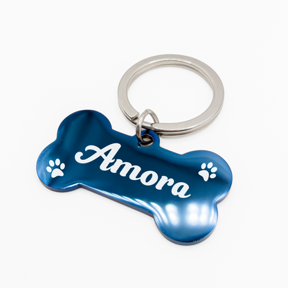 Tag de Identificação Pet Ossinho Personalizada Premium Inox