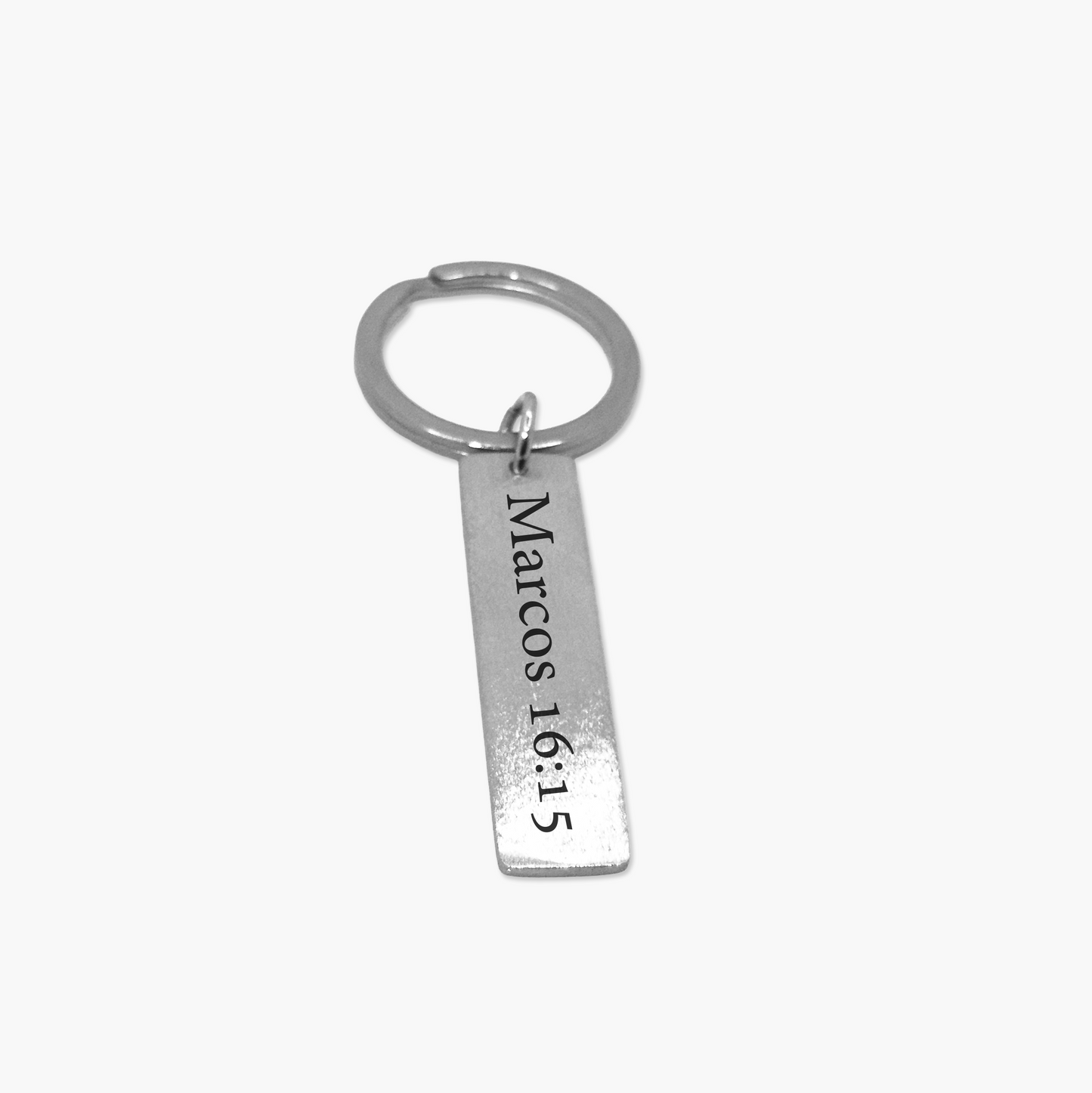 Chaveiro Reluz Plaquinha Versículos Personalizado em Aço Inox Escovado