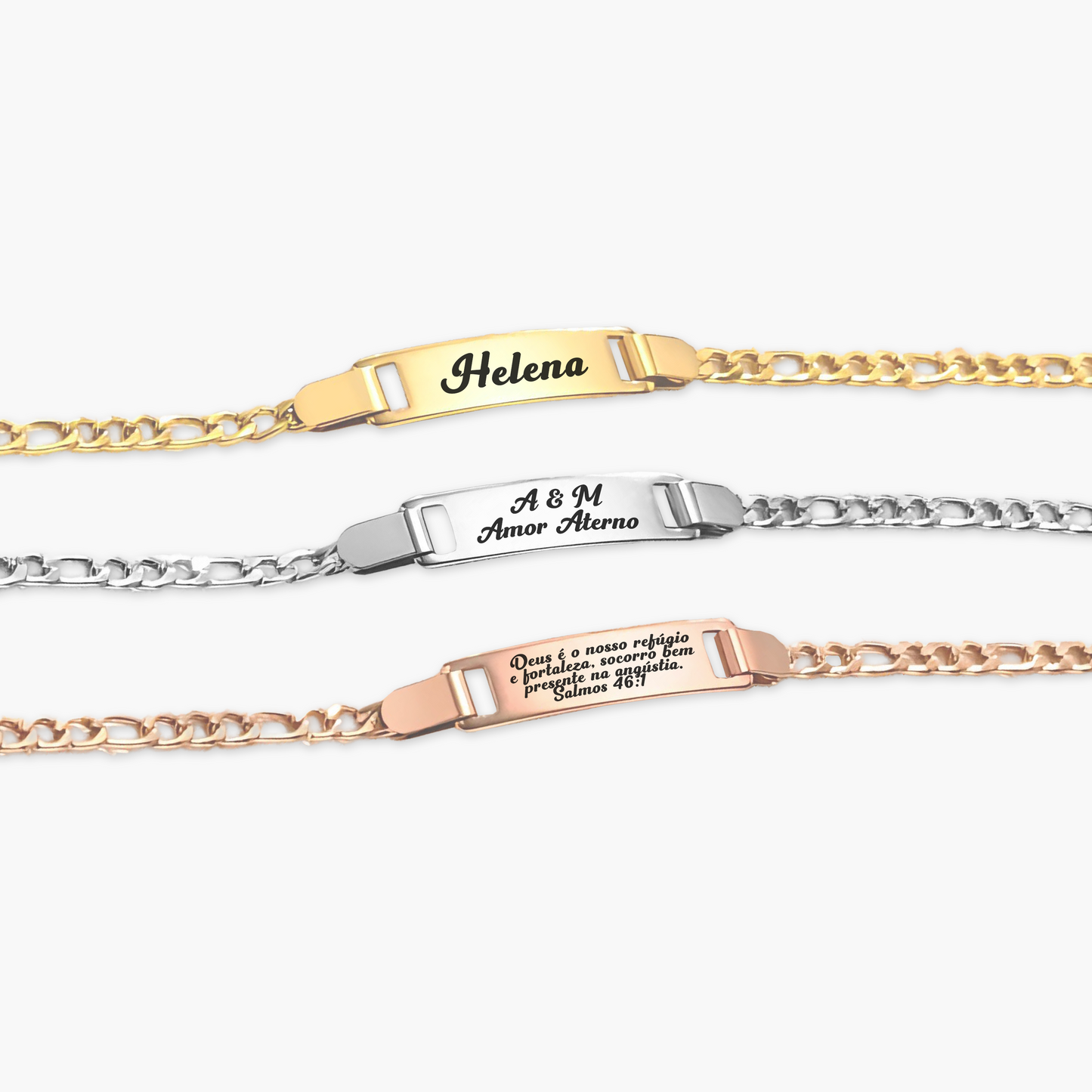 Pulseira com Nome ou Frase Personalizada Inox Premium