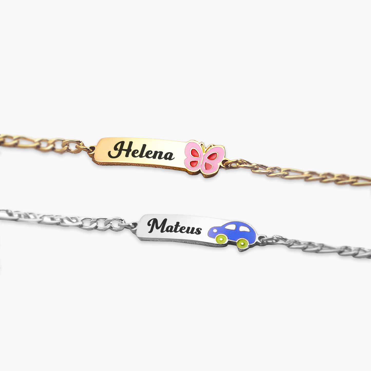 Pulseira Infantil Personalizada com Nome em Aço Inox Premium