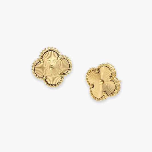 Brincos Trevo Shine em Ouro 18k