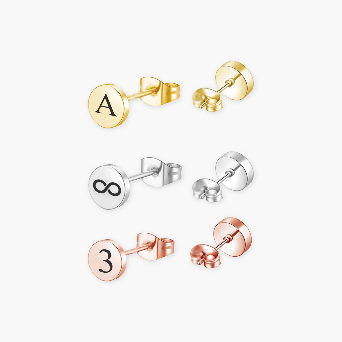 Brincos Mini Redondos 8mm Personalizado em Aço Inox Premium