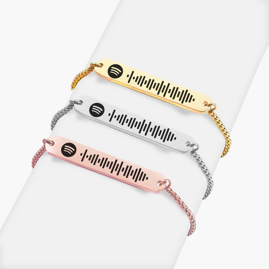 Pulseira com QR Code Música Spotify Personalizado em Aço Inox Premium