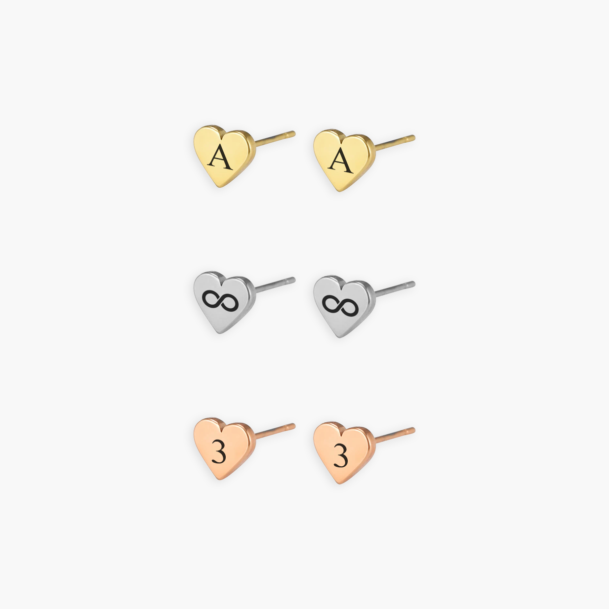 Brincos Mini Coração 7mm Personalizado em Aço Inox Premium