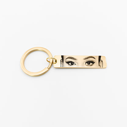 Chaveiro com Olhar Personalizado em Aço Inox Premium