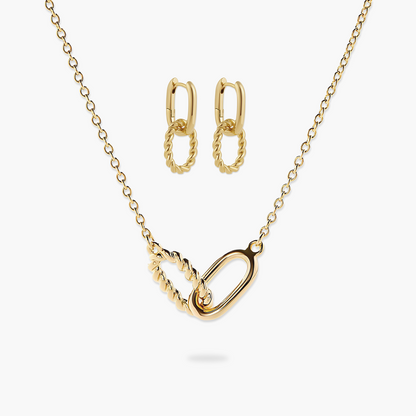 Conjunto Duo Loop com Elos Entrelaçados em Ouro 18k ou Prata
