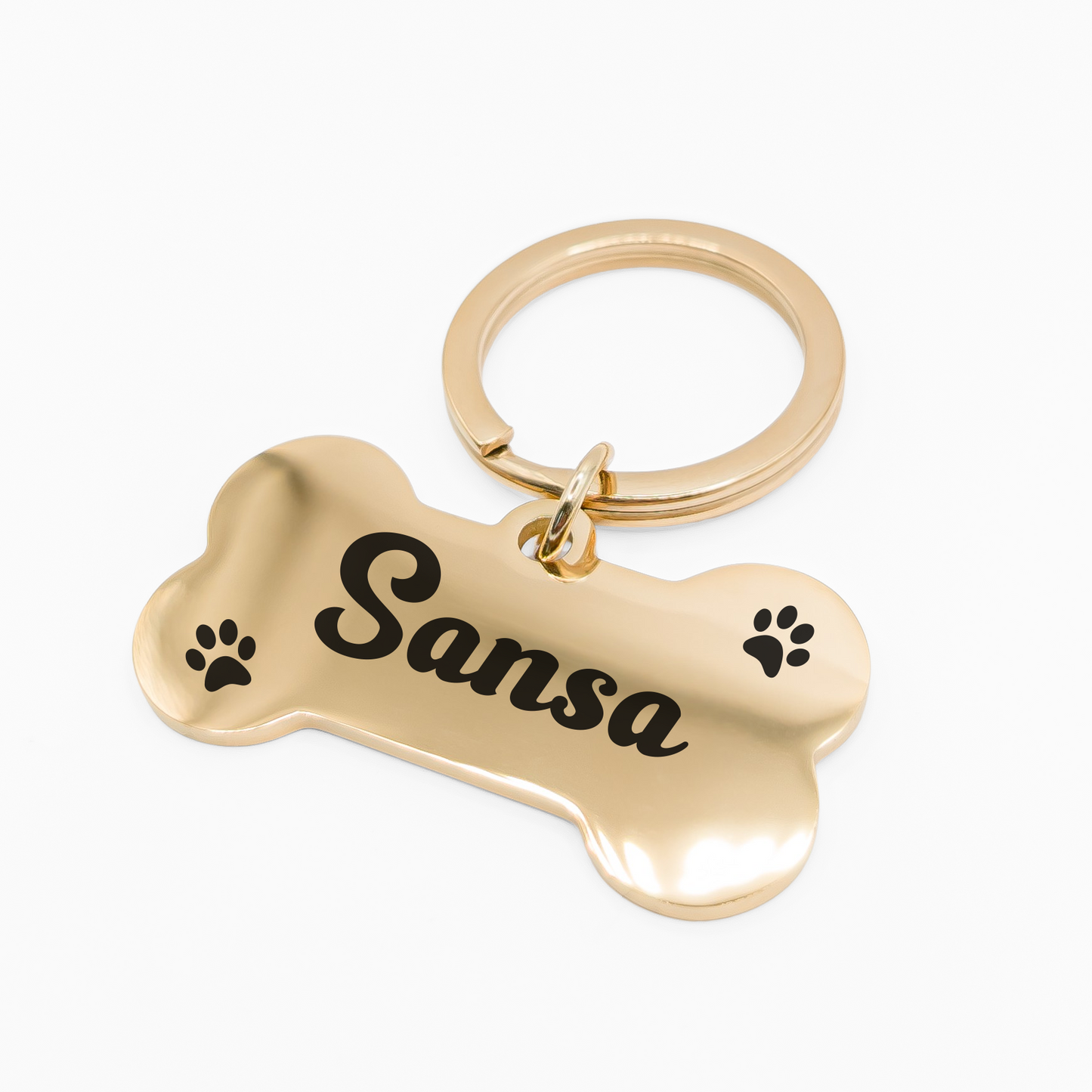 Tag de Identificação Pet Ossinho Personalizada Premium Inox