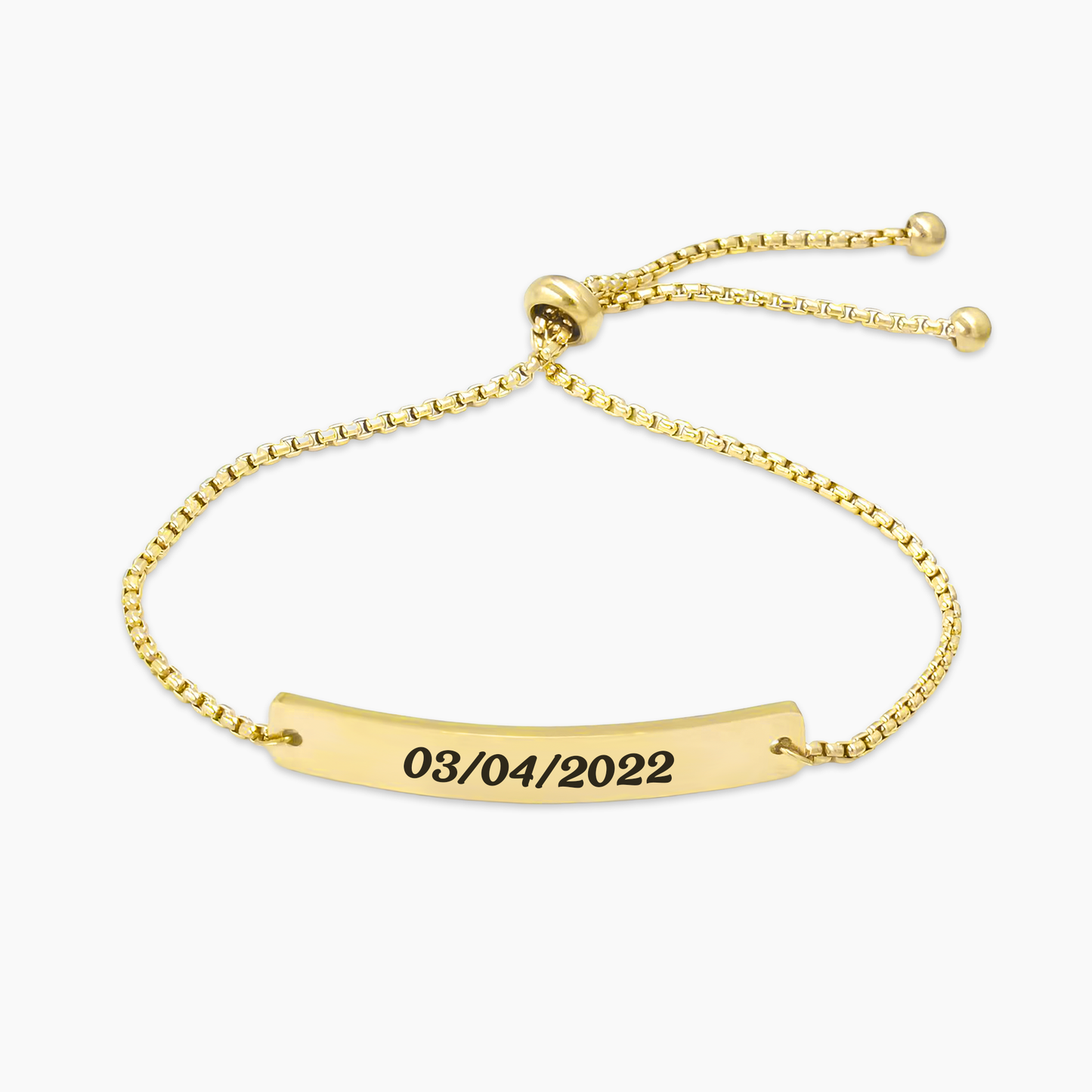 Pulseira Curva Personalizada com Nome ou Frase em Aço Inox Premium