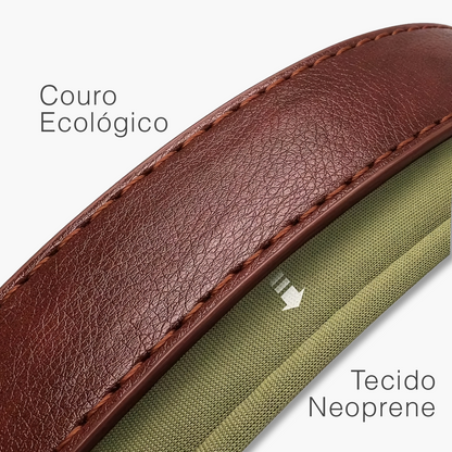 Coleira Pet de Couro com Tag Personalizada com Nome e Telefone para Cães e Gatos