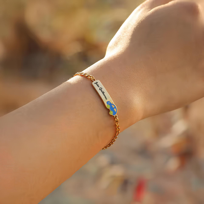 Pulseira Infantil Personalizada com Nome em Aço Inox Premium