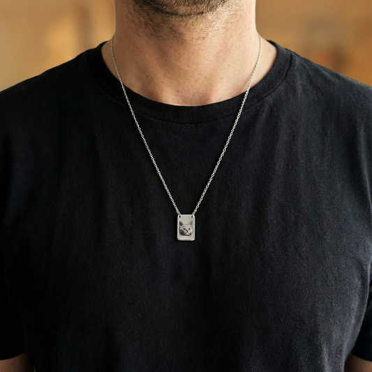 Colar Escapulário com Foto Personalizada em Aço Inox Premium