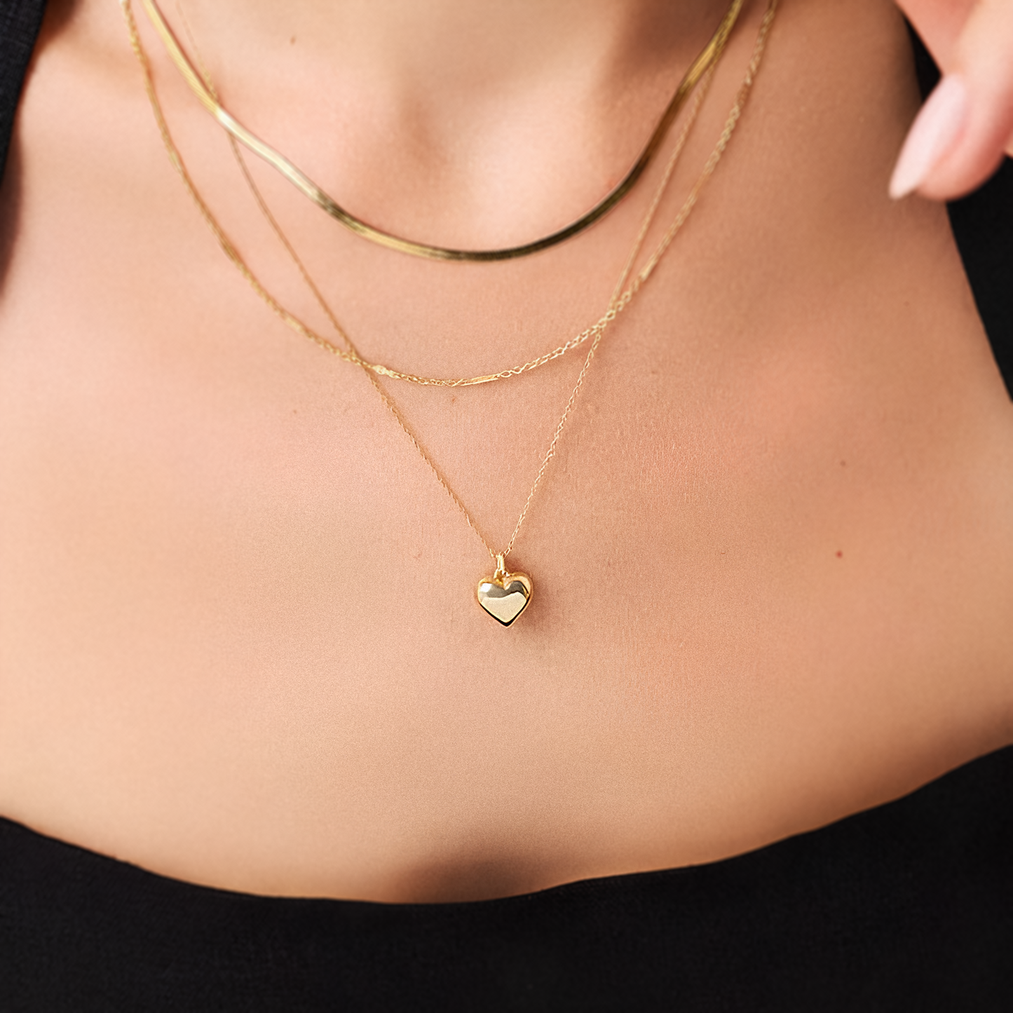 Colar Love Heart com Pingente de Coração em Ouro 18k ou Prata