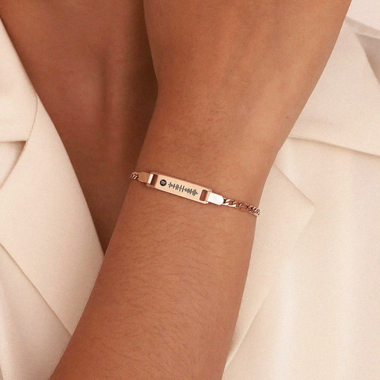 Pulseira com QR Code Música Spotify Personalizado em Aço Inox Premium