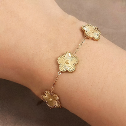 Pulseira Trevo Shine em Ouro 18k