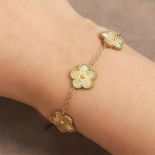 Pulseira Trevo Shine em Ouro 18k