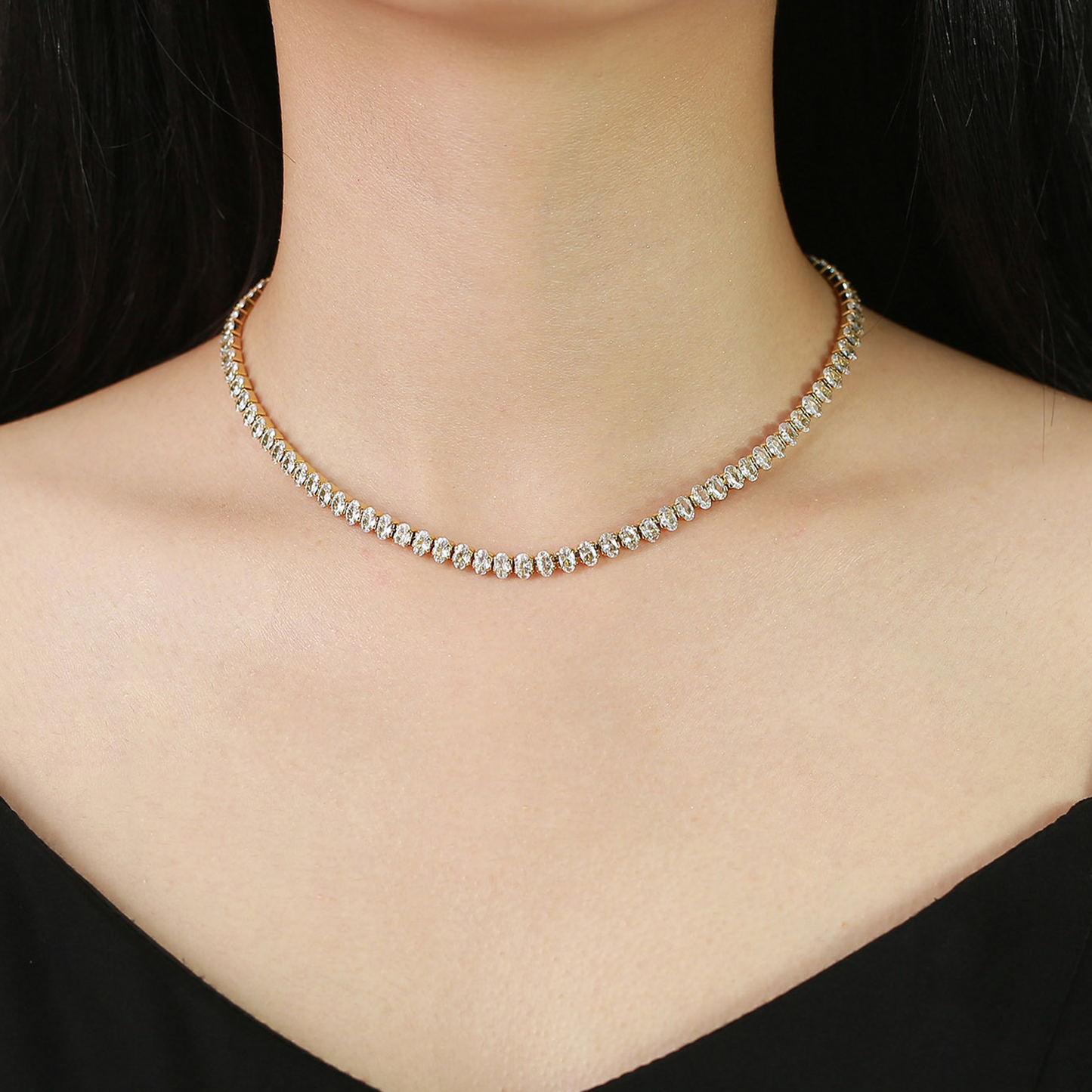 Conjunto Riviera em Ouro 18k ou Prata Cravejado com Pedras de Zircônia