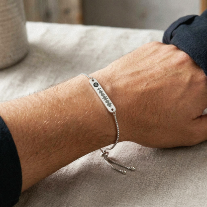 Pulseira com QR Code Música Spotify Personalizado em Aço Inox Premium