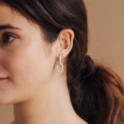 Conjunto Duo Loop com Elos Entrelaçados em Ouro 18k ou Prata