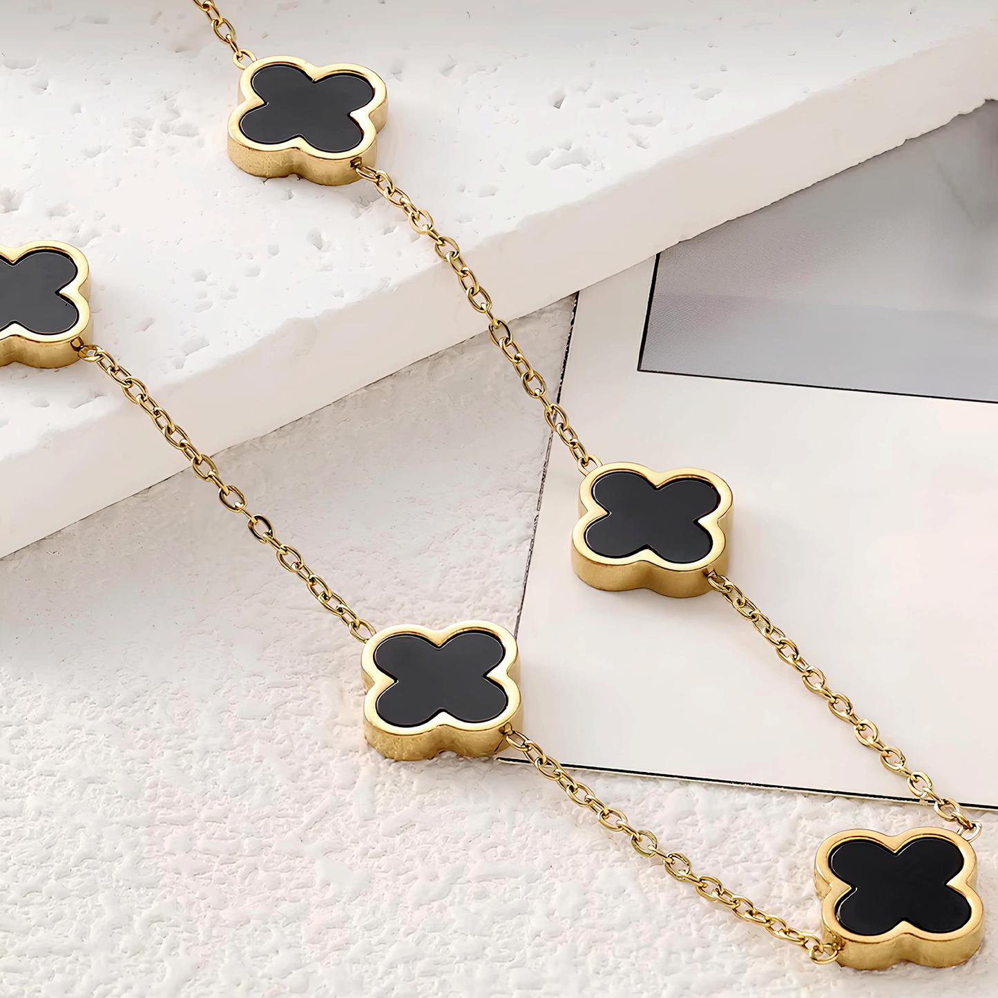 Conjunto Trevo Colors em Ouro 18k