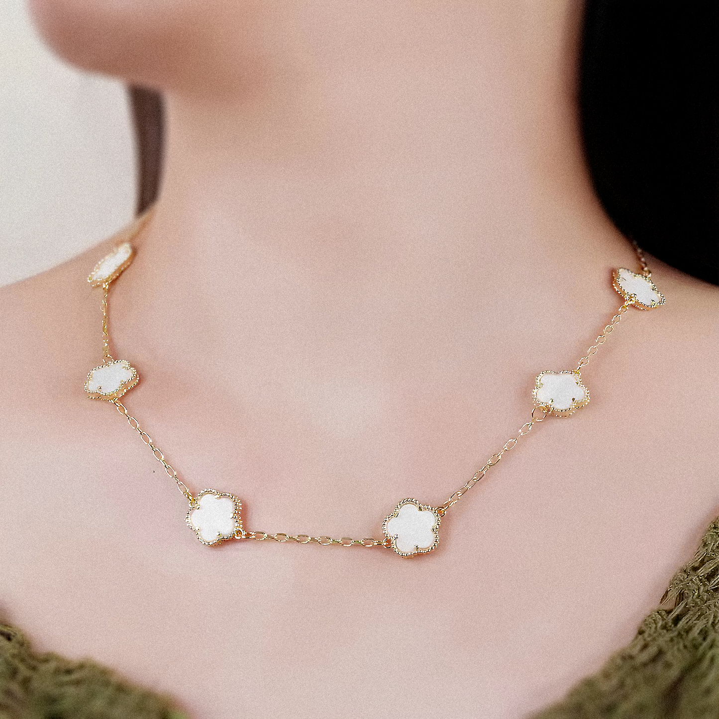Conjunto Trevo Colors em Ouro 18k