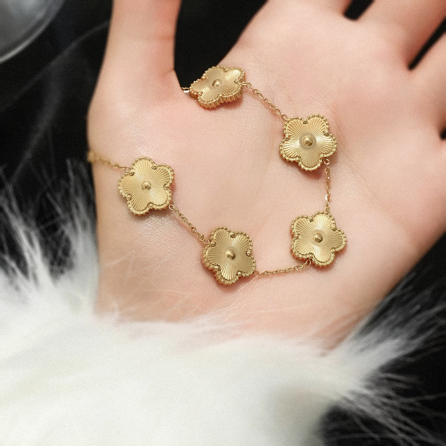 Pulseira Trevo Shine em Ouro 18k