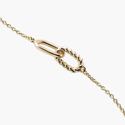 Colar Duo Loop com Elos Entrelaçados em Ouro 18k ou Prata