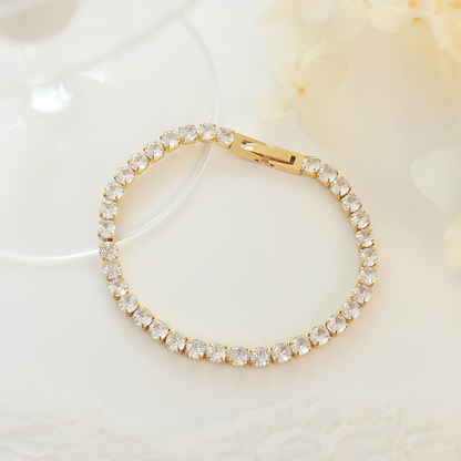 Pulseira Riviera em Ouro 18k ou Prata Cravejada com Pedras de Zircônia