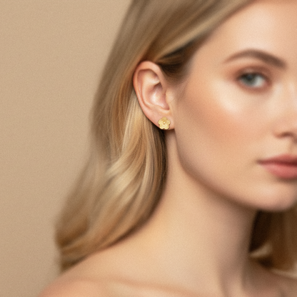 Brincos Trevo Shine em Ouro 18k