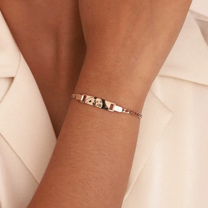 Pulseira com Olhar Personalizado em Aço Inox Premium