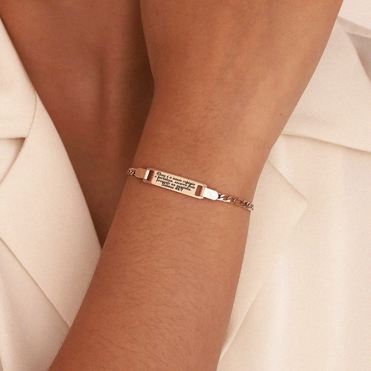 Pulseira com Nome ou Frase Personalizada Inox Premium