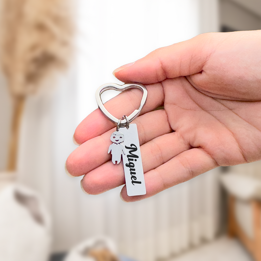 Chaveiro com Pingente Nome Personalizado em Aço Inox Premium