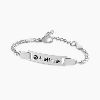 Pulseira com QR Code Música Spotify Personalizado em Aço Inox Premium
