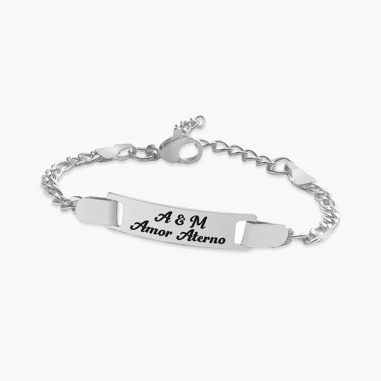 Pulseira com Nome ou Frase Personalizada Inox Premium